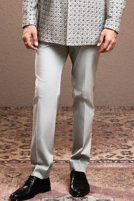 Histori Gray Cotton, Lycra, Silk Crystals, Sequins, Embroidered Jodhpuri And Pant Set Online at Aza Fashions Histori_Gray Cotton, Lycra, Silk Crystals, Sequins, Embroidered Jodhpuri And Pant Set _Online_at_Aza_Fashions