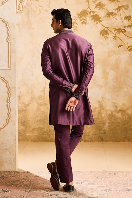 Histori Chanderi Cutdana Embroidered Kurta & Pant Set 