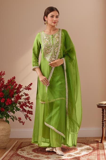 Samyukta Singhania Gota Embroidered Kurta Palazzo Set 