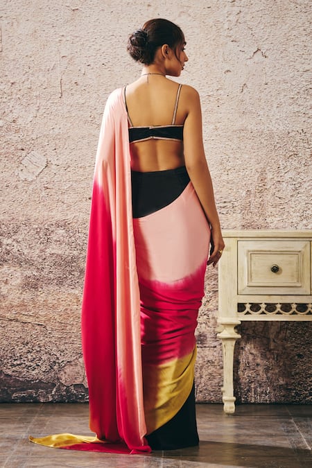 Masumi Mewawalla Multi Color Ombre Saree With Blouse 
