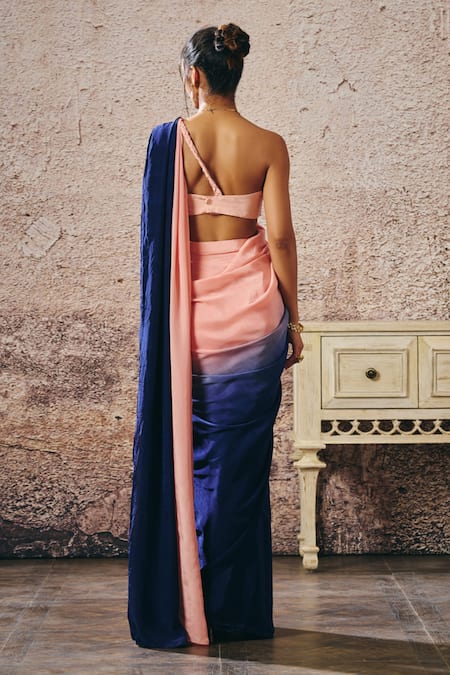 Masumi Mewawalla Ombre Pre-Draped Saree & Sweetheart Neck Blouse 