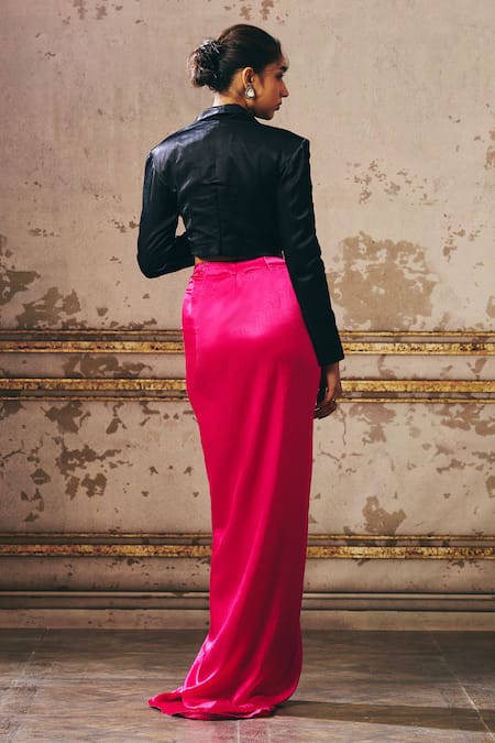 Masumi Mewawalla Embroidered Blazer & Draped Skirt Set 