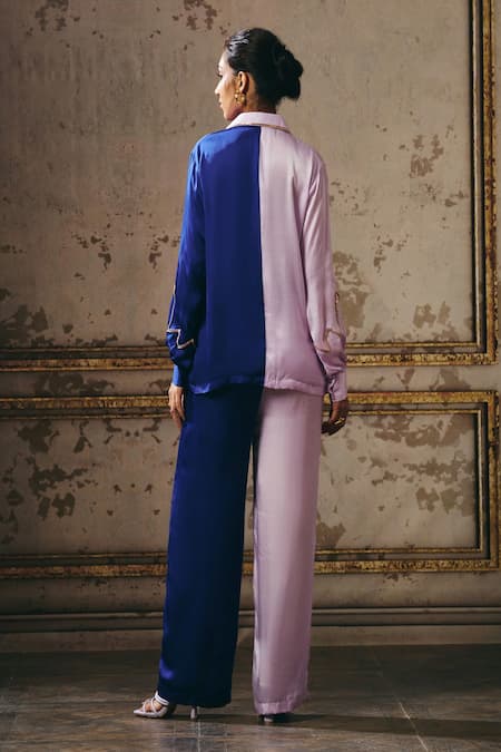 Masumi Mewawalla Color Block Shirt & Pant Set 