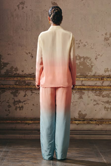 Masumi Mewawalla Ombre Butterfly Embellished Shirt & Pant Set 