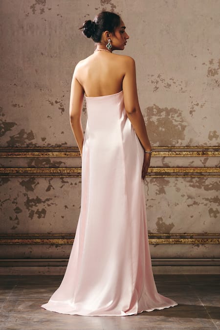 Masumi Mewawalla Embellished Halter Trapeze Gown 