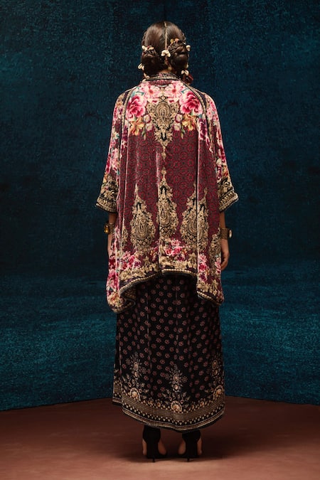 Rajdeep Ranawat Maroon Asymmetric Reversible Jacket 