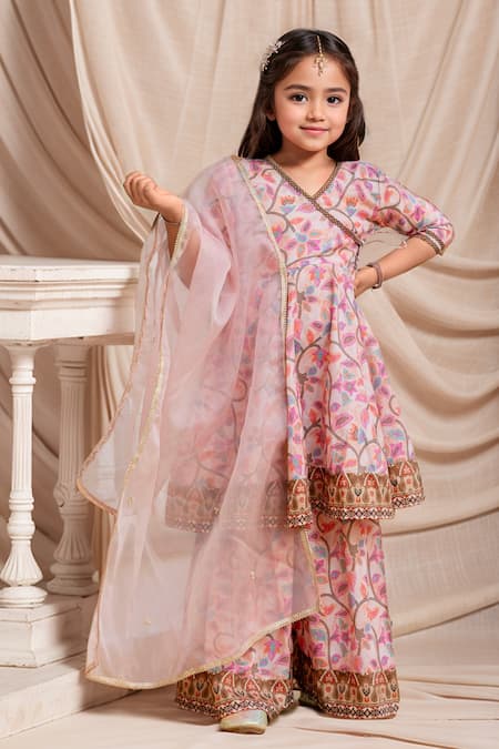 Samyukta Singhania Floral Embroidered Angarkha & Sharara Set 