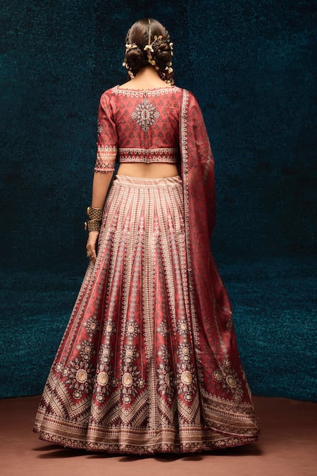 Rajdeep Ranawat Ajrakh Print Lehenga & Blouse Set 