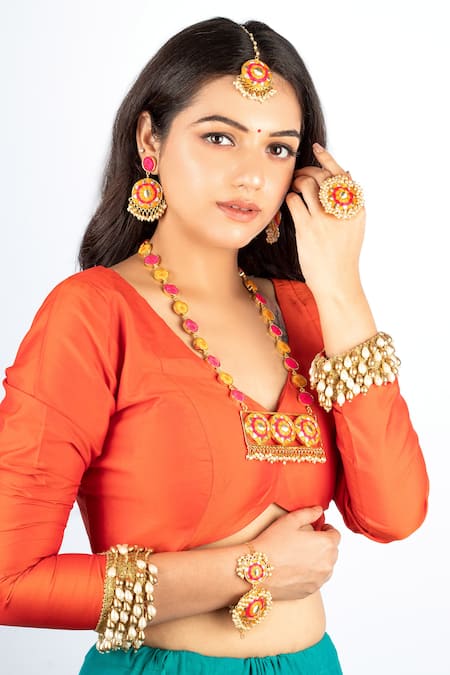 Bauble Bazaar Thread Embroidered Designer Jewellery Set 