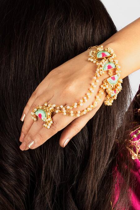 Bauble Bazaar_Blue Wave Scallop Hand Harness _Online_at_Aza_Fashions