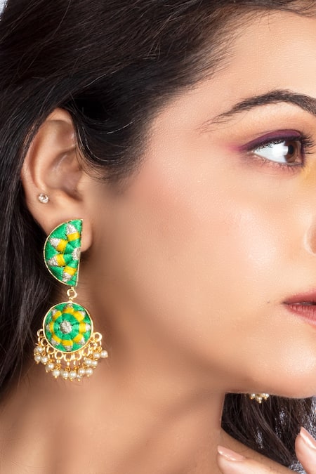 Bauble Bazaar Clover Bloom Pearl Dangler Earrings 