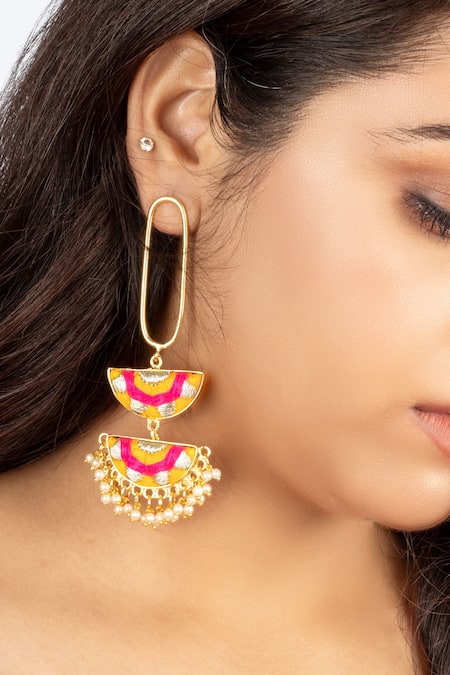 Bauble Bazaar Honey Glow Chand Danglers 