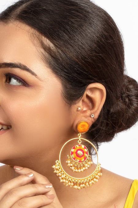 Bauble Bazaar Thread Embroidered Chandbalis 