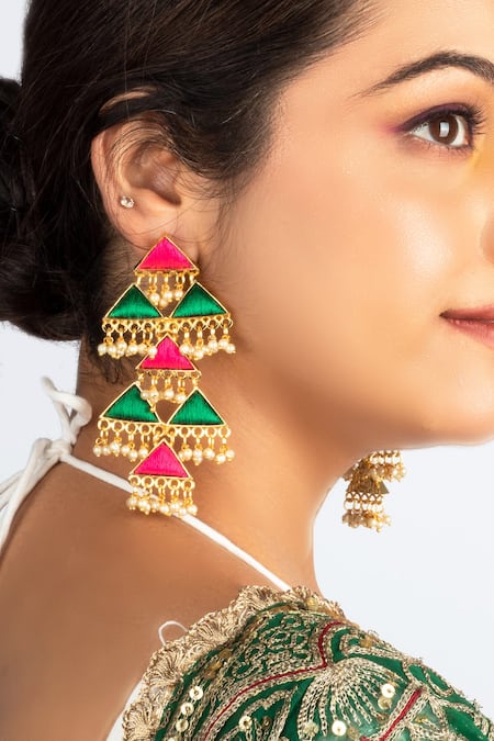 Bauble Bazaar Triangle Shaped Dangler Earrings 
