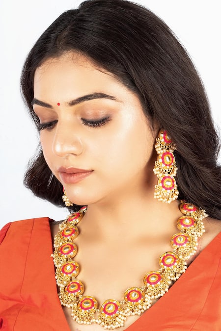 Bauble Bazaar Thread Embroidered Necklace Set 