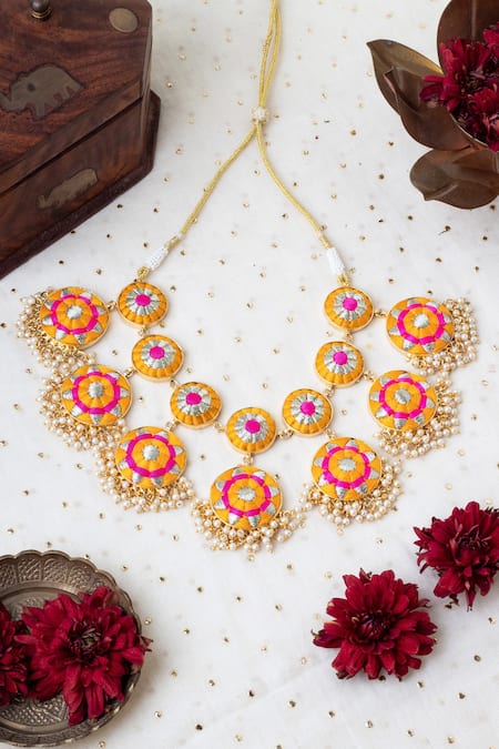 Bauble Bazaar Threadwork Embroidered Choker Set 