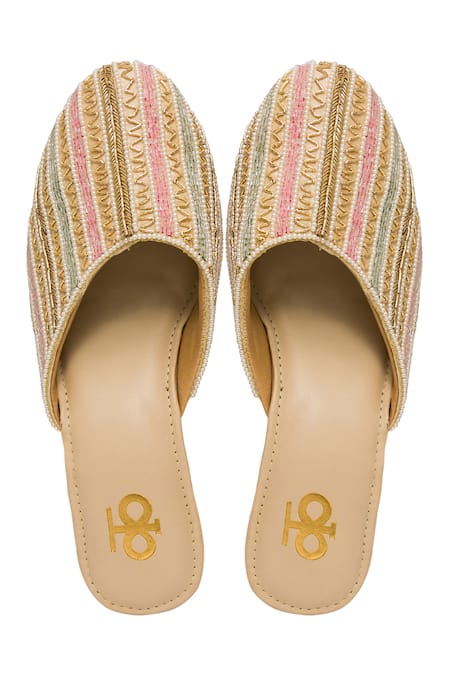 Kkarma Accessories Multicolored Beaded Mule Heels 