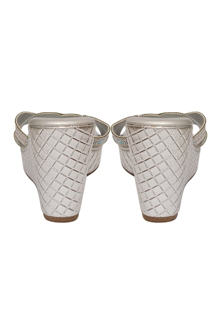 Buy_Kkarma Accessories_Silver Crystals Embellished Wedges _Online_at_Aza_Fashions