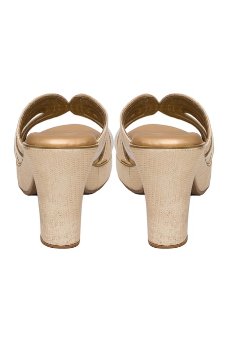 Buy Kkarma Accessories Gold And Silver Shimmery Block Heels Online at Aza Fashions Buy_Kkarma Accessories_Gold And Silver Shimmery Block Heels _Online_at_Aza_Fashions