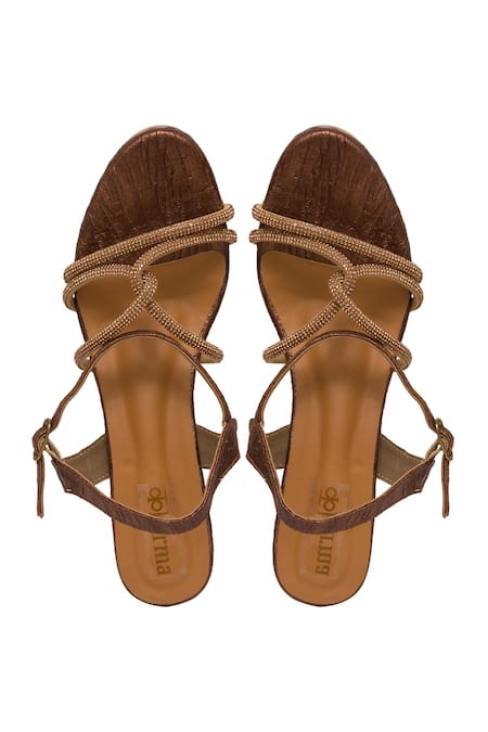 Kkarma Accessories Crystal Embellished Block Heel Sandals 