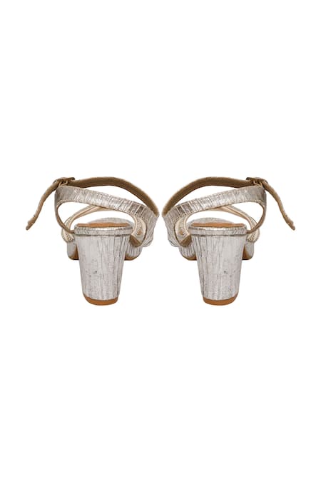Buy Kkarma Accessories Silver Crystals Embellished Block Heel Sandals Online at Aza Fashions Buy_Kkarma Accessories_Silver Crystals Embellished Block Heel Sandals _Online_at_Aza_Fashions