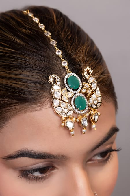 Xago Kundan & Bead Maangtikka 