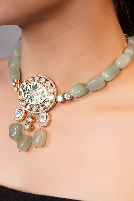 Xago Kundan Bead Pendant Necklace 