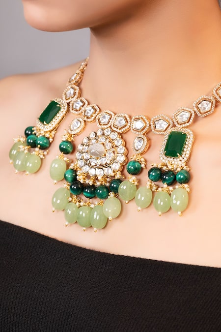 Xago Kundan & Bead Embellished Necklace 