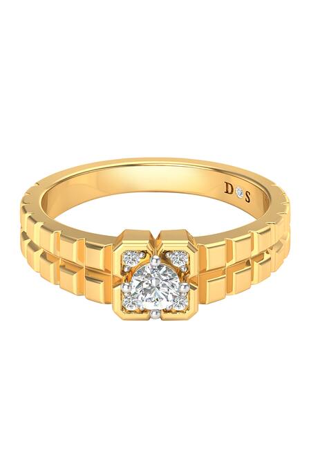 Shop Divine Solitaires Yellow Diamonds Quad Bar Ring at Aza Fashions Shop_Divine Solitaires_Yellow Diamonds Quad Bar Ring_at_Aza_Fashions