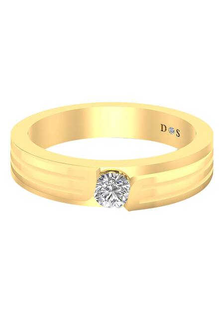 Shop Divine Solitaires Yellow Diamonds Arch Rib Design Ring at Aza Fashions Shop_Divine Solitaires_Yellow Diamonds Arch Rib Design Ring_at_Aza_Fashions