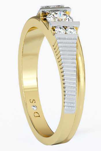 Buy_Divine Solitaires_White Diamonds 18kt Gold Embellished Ring_Online_at_Aza_Fashions