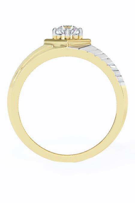 Buy_Divine Solitaires_Yellow Diamonds Gold Prism Delt Design Ring_Online_at_Aza_Fashions