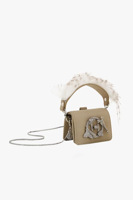 Outhouse Grey Faux Suede Nano Bucket Bag 