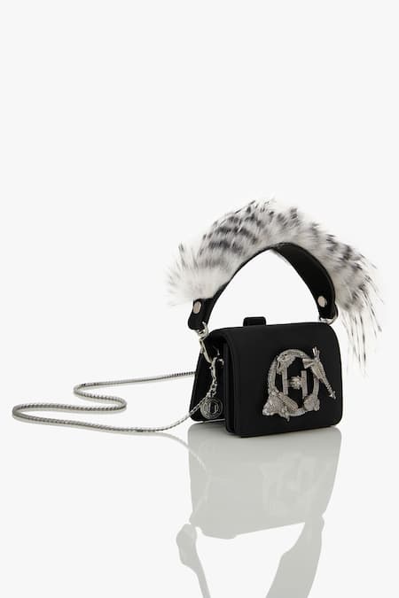 Outhouse Black Faux Suede Nano Bucket Bag 