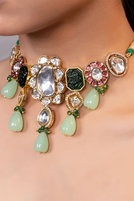 Xago Kundan & Bead Choker Necklace 