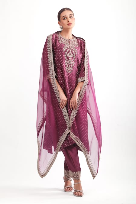 Mehak Talreja Couturre Zardozi Sequins Bandhani Kurta Set 