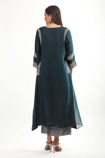 Mehak Talreja Couturre Teal Dori Embroidered Kurta Set 