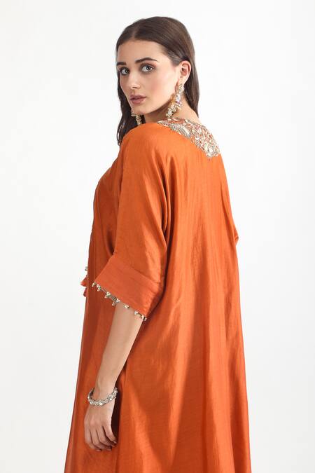 Mehak Talreja Couturre Paisley Embroidered Kaftan Kurta Set 