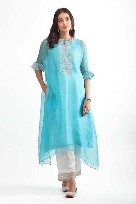 Mehak Talreja Couturre Dori Embroidered Sheer Kaftan Kurta 