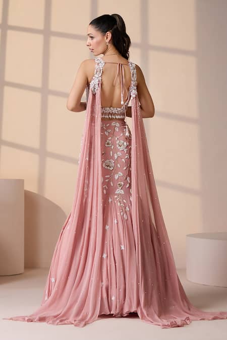 Chaashni By Maansi And Ketan Floral Applique Mermaid Lehenga Set 