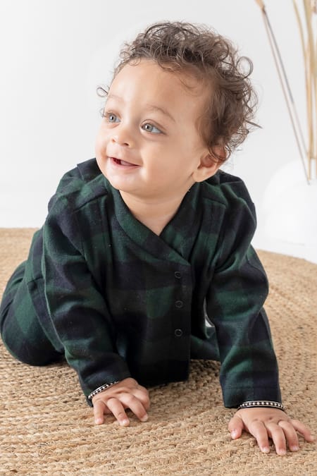 Tiber Taber Plaid Kimono Top & Pyjama Set 