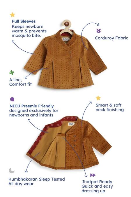 Tiber Taber_Yellow Cotton Polka Dot Woven Kimono Top And Pyjama Set _Online_at_Aza_Fashions