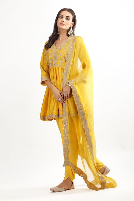 Mehak Talreja Couturre Dori Embroidered Peplum Kurta Set 