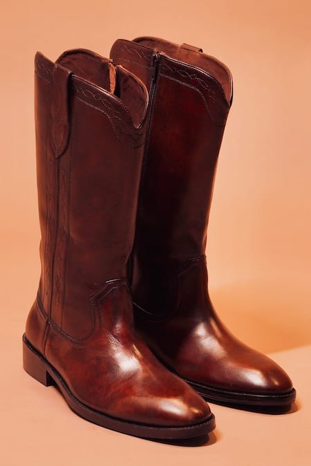 Shop Dmodot Brown Chains Dual Tone Chelsea Boots at Aza Fashions Shop_Dmodot_Brown Chains Dual Tone Chelsea Boots _at_Aza_Fashions