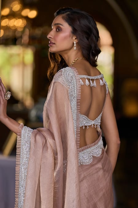 Seema Gujral Scallop Embroidered Saree Set 