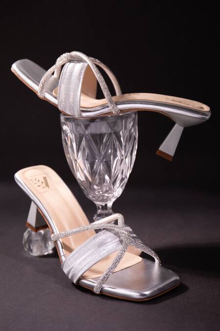 Buy House Of Vian Silver Smocking Swarovski Crystal Embellished Pyramid Heels Online at Aza Fashions Buy_House Of Vian_Silver Smocking Swarovski Crystal Embellished Pyramid Heels _Online_at_Aza_Fashions