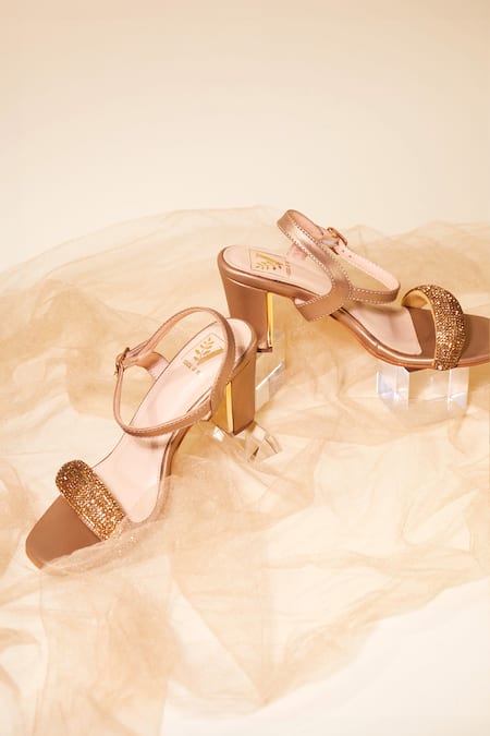 House of Vian Gold Swarovski Crystal Heels 