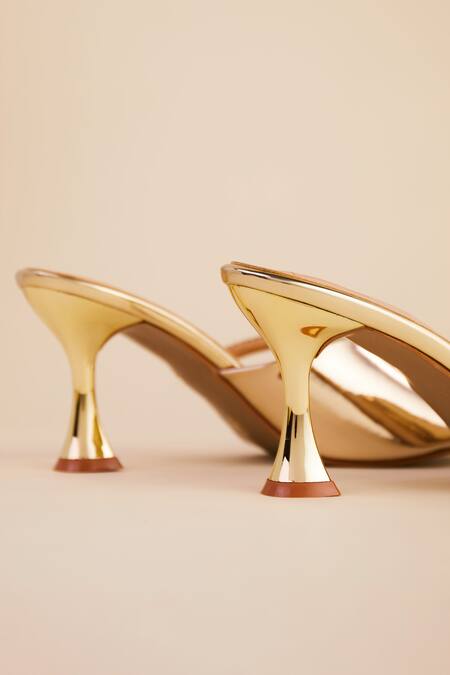 House Of Vian Gold Crystals Embellished Heels Online at Aza Fashions House Of Vian_Gold Crystals Embellished Heels _Online_at_Aza_Fashions