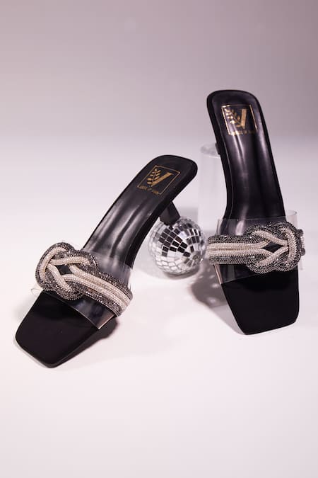 House of Vian Swarovski Embellished Black Heels 