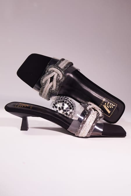 Buy House Of Vian Black Stones, Rhinestones Swarovski Embellished Heels Online at Aza Fashions Buy_House Of Vian_Black Stones, Rhinestones Swarovski Embellished Heels _Online_at_Aza_Fashions